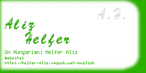 aliz helfer business card